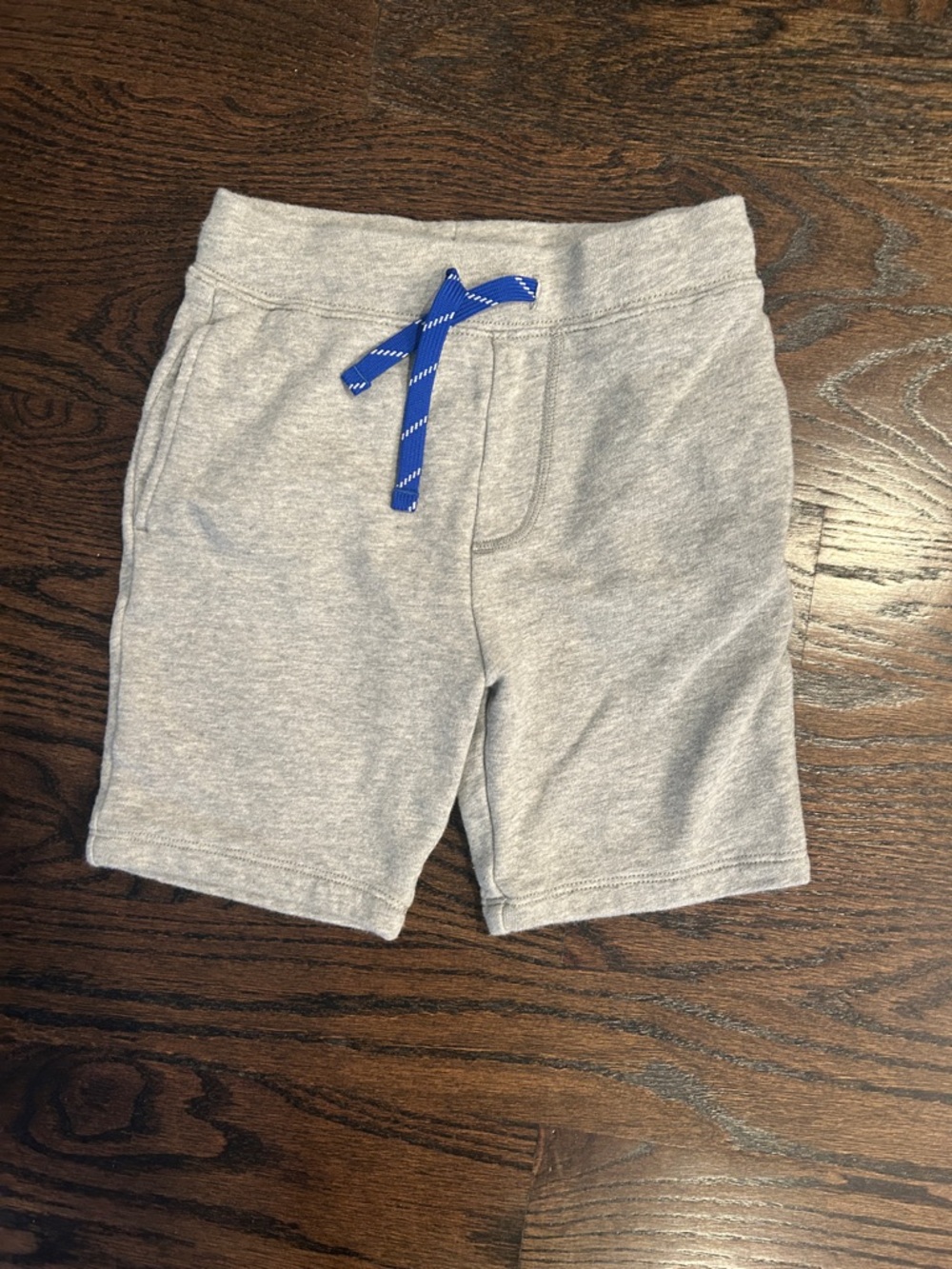 Crewcuts Gray Knit Shorts with Blue Drawstring